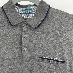 Ted Baker Gray Long-Sleeve Polo Shirt Large